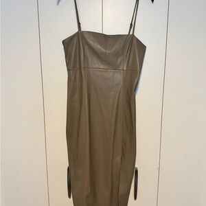 Express Strapless Tan Dress